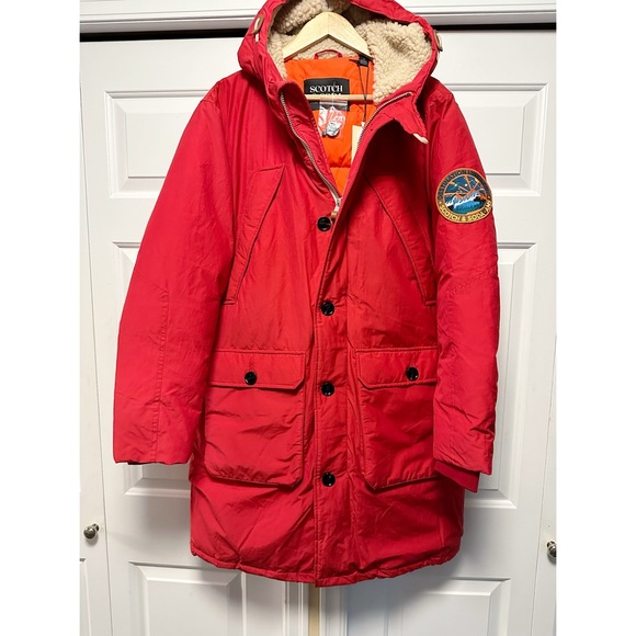 Scotch & Soda ~ Heavy Weight Padded Parka in Red - Picture 7 of 14
